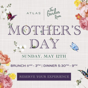 Decorative graphic that leads to Mother's Day Reservations link